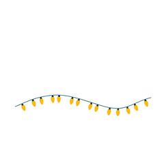 svg Christmas Lights Isolated on Transparent Backgound. Festive Colorful Christmas Lights String Decoration. Vector Graphic for Christmas Cards, Banners, Poster, Web