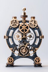 Obraz premium A steampunk-inspired clock with gears and brass details
