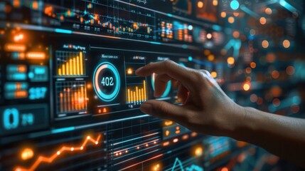 Obraz premium Digital Interface with Data and Charts