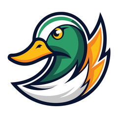 Duck head logo set. Design element for company logo, label, emblem, apparel or other merchandise. Scalable and editable Vector illustration