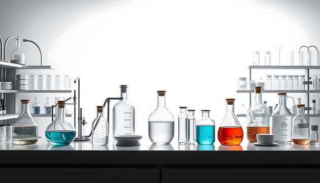 Laboratory, chemistry and science concept on white background isolated with white highlights, png