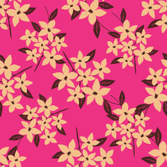 Flowers pattern, floral illustration. Fabric design