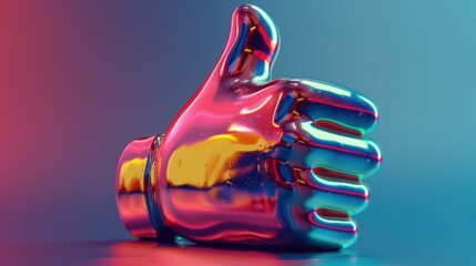 Metallic Thumbs Up - A Symbol of Positivity