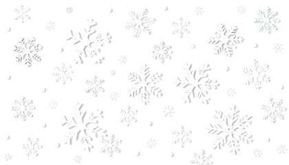 Creative winter snowflakes pattern. Minimal holidays concept. White background, realistic