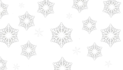 Creative winter snowflakes pattern. Minimal holidays concept. White background, digital art
