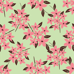 Flowers pattern, floral illustration. Fabric design