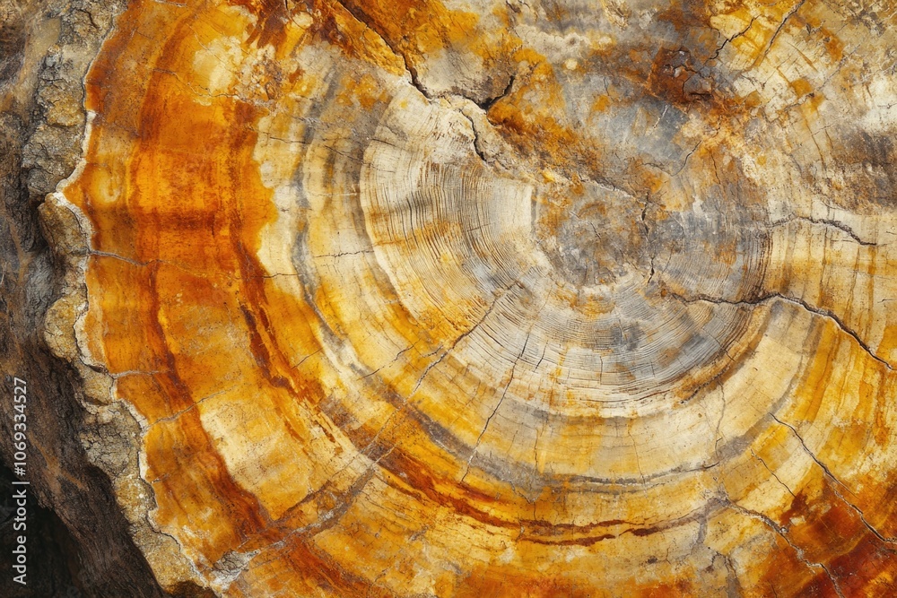 Poster close-up view of wooden texture featuring circular design