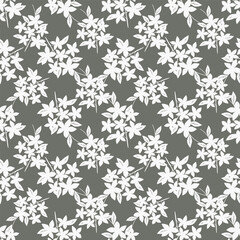 Vector illustration of a seamless floral pattern with spring flowers. Lovely floral background in sweet colors