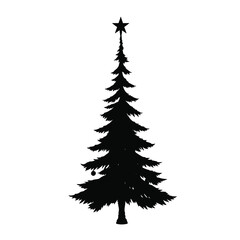 Obraz premium a black and white line drawing of a Christmas tree