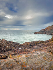 Fenella beach cove and harbour, Isle of man.