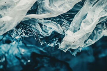 Fototapeta premium A detailed view of a collection of plastic bags