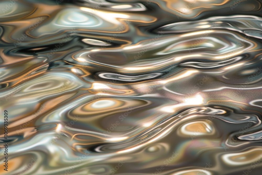 Poster a detailed look at the texture and patterns on a body of water's surface