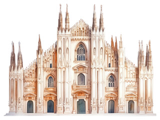 Obraz premium PNG Duomo di Milano architecture illustration cathedral.
