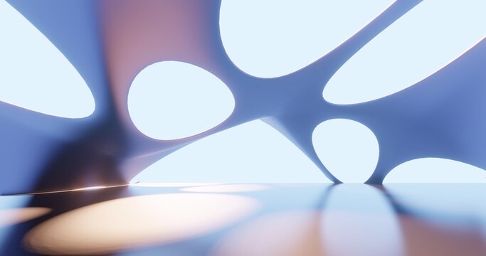 Futuristic architecture background bionic pattern in design 3d render
