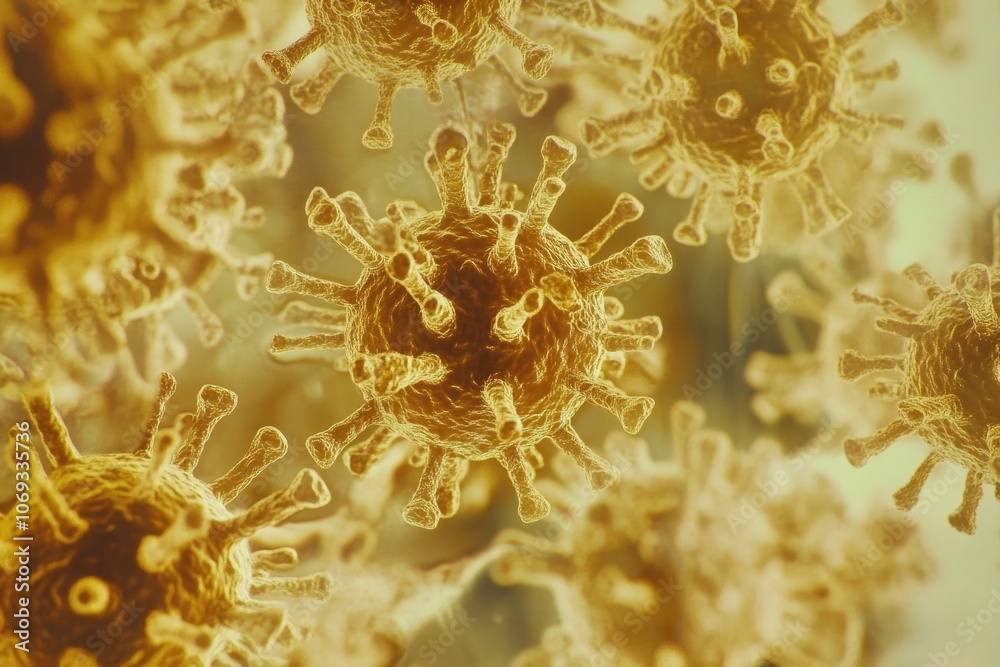 Poster microscopic view of corona cells with membranous structures and surrounding cytoplasm, ideal for edu