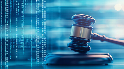 Gavel Digital Law Justice Technology Abstract Background