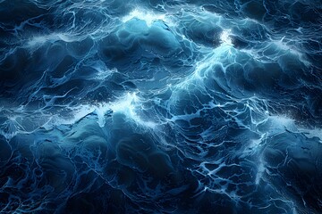Fototapeta premium Captivating Ocean Waves in Deep Blue Tones