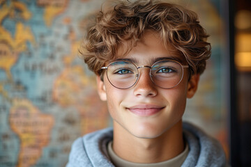 portrait of a young man with glasses