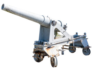 Photo of an old German artillery cannon, the Krupp, widely used in 19th century fortifications, on...