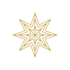 Obraz premium snowflake and star icon. Christmas winter snowflake decoration