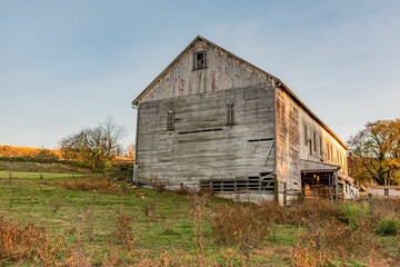 Old Barn along the Rail Trail at Dusk, Seven Valleys PA USA