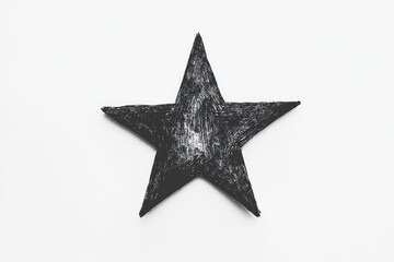 Obraz premium A simple design featuring a black star against a white background