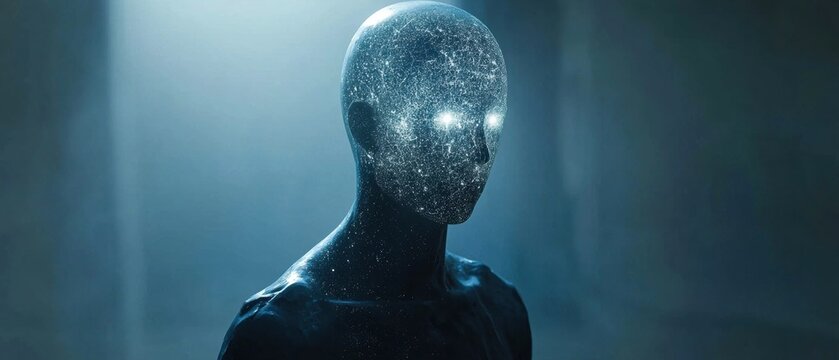 A man with a face made of stars