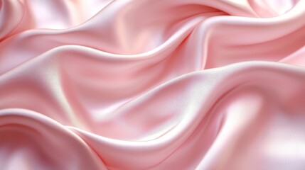 Obraz premium Soft pink satin fabric with flowing folds