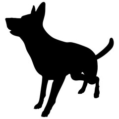 Dog clip art design on plain white transparent isolated background for card, shirt, hoodie, sweatshirt, apparel, card, tag, mug, icon, poster or badge