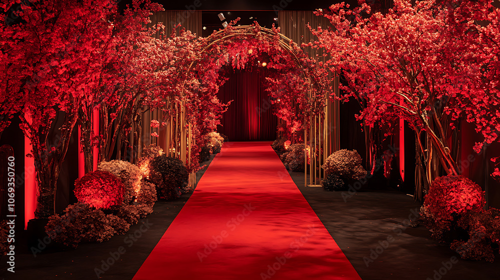 Poster a red carpet with a backdrop