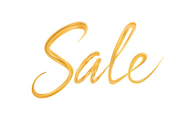 Gold Sale Lettering. Calligraphic lettering for discounts, clearances