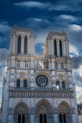 .photograph of the notre dame cathedral in paris,