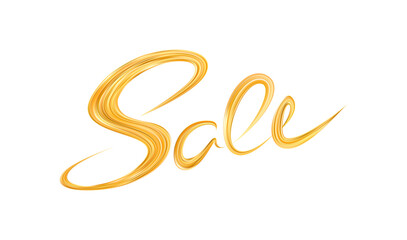 Gold Sale Lettering. Calligraphic lettering for discounts, clearances