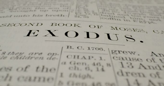 Holy Bible Macro Text The Second Book Of Moses Exodus Tilt Up