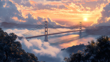 Obraz premium View of the famous Golden Gate Bridge, San Francisco