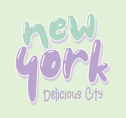 Delicate lettering illustration related to New York City.