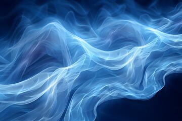 Fototapeta premium Ethereal Blue Waves of Light and Smoke Flowing Gracefully