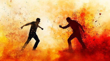 Naklejka premium Intense Argument Scene with Emotion and Chaos