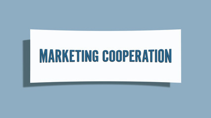 Marketing cooperation. A card isolated on blue background.