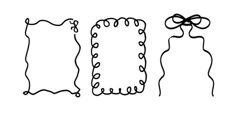 Aesthetic Border and Frame Set Illustration | Minimalist Doodle Vector for Elegant Designs