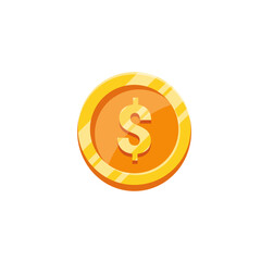 Dollar coin icon flat vector design