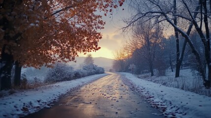 Fototapeta premium Cinemagraph of an early winter sky after rain; clear and bright