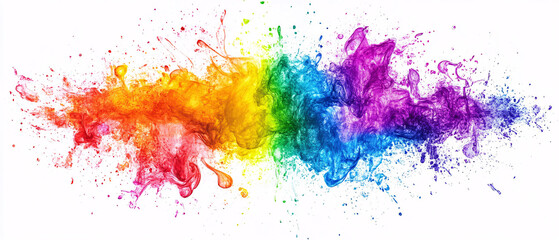 Fototapeta premium Abstract Rainbow Ink Splash Background Colorful Art Design