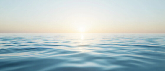 Obraz premium Tranquil Ocean Surface with Gentle Waves at Sunset
