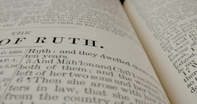 Holy Bible Macro Text Book Of Ruth Pan Left