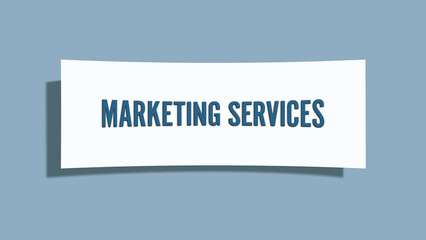 Marketing Services. A card isolated on blue background.