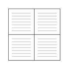 Minimalistic Grid with Four Rectangles and Horizontal Lines, Simple Geometric Layout for Infographic and Template Design. Illustration