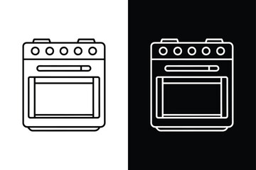 Electric oven vector kitchen icon on White Background Vector Art Illustration on white background.	