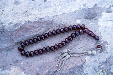 Ottoman Amber Rosary Collection products are natural, concept shooting on stone. (focusing is done on purpose)