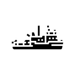 Obraz premium icebreaker ship glyph icon vector. icebreaker ship sign. isolated symbol illustration